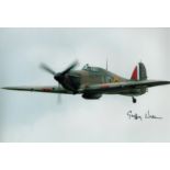 Geoffrey Wellum Battle of Britain WW2 RAF fighter pilot signed Hurricane photo. 12 x 8 colour hand