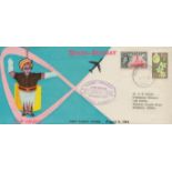 Aviation rare 1964 Air India flight cover Nandi to Bombay 6d, 2s Fiji Stamps, postmarked front and