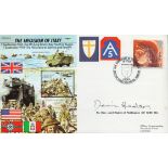 Denis Healey MP signed 50th ann WW2 cover Operation Husky Invasion of Italy JS50/43/9. Limited