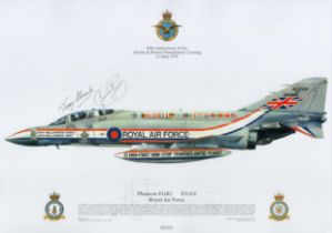 Phantom FGR2 XV424 RAF Squadron Print signed by the two RAF crew Tony Alcock and Norman Brown who