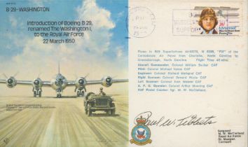Enola Gay Atom bomb pilot WW2 Brig Paul Tibbets Signed B-29 Bomber Cover. Paul Warfield Tibbets