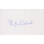 Phyllis Calvert signed 5x3 inch white index card. Good condition Est.