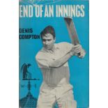 Denis Compton signed End of an Innings hardback book. Signed on inside page. Few knocks to