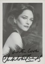 Charlotte Rampling signed 7x5 inch black and white photo. Good condition Est.