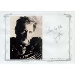 Roy Dotrice signed compliments card and 7x5 inch approx. And bio sheet. unsigned photo. Good