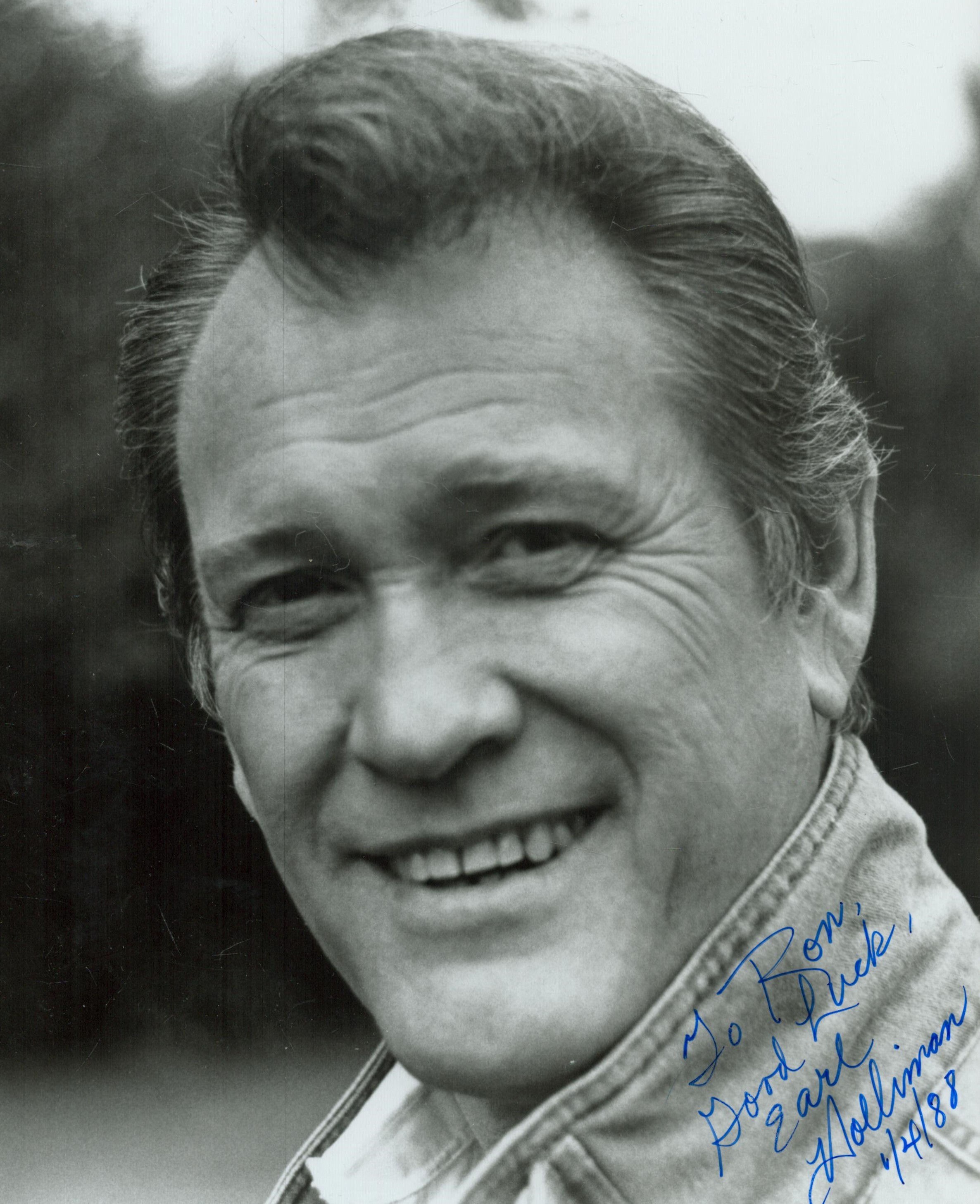 Earl Holliman signed 10x8 inch black and white photo. Dedicated. Good condition Est.