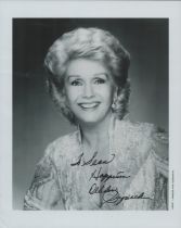 Debbie Reynolds signed 10x8 inch black and white photo dedicated. Good condition Est.