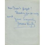 Joanna Rigby - vintage ALS dated Jan 12th (n/y) apologising for not having sent money she owed to