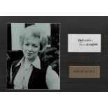 June Whitfield signed 16x12 inch mounted signature piece includes signed white card and stunning