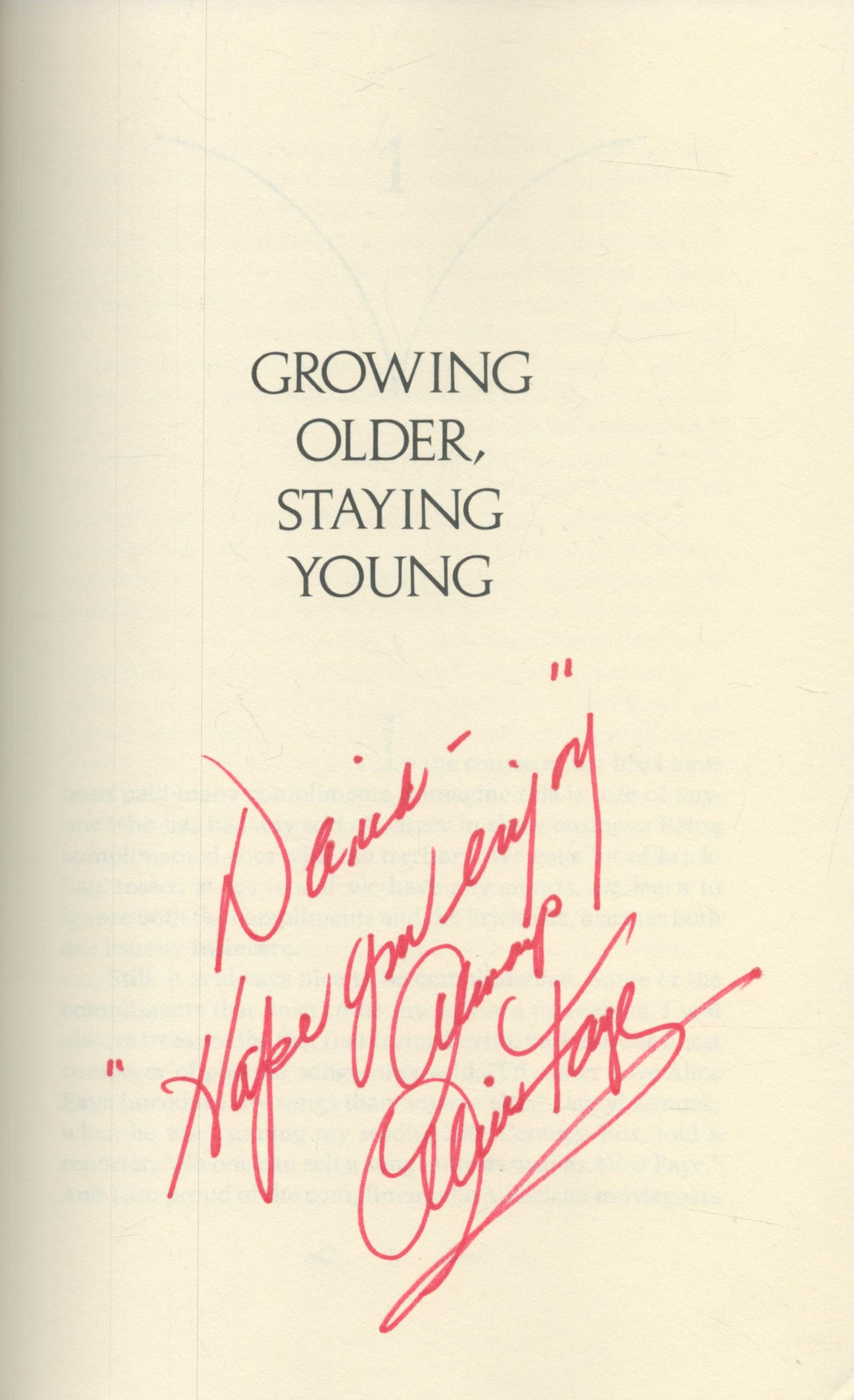 Alice Faye - 'Growing Older, Staying Young' hardback autobiography of the Hollywood actress, US - Image 2 of 3