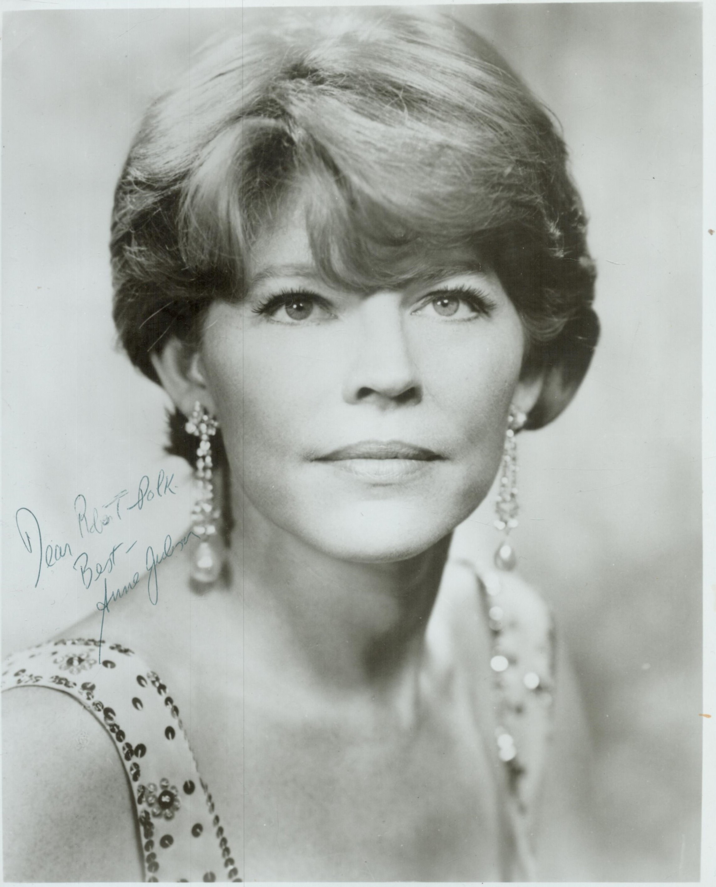 Anne Jackson signed 10x8 inch black and white photo. Dedicated. Good condition Est.