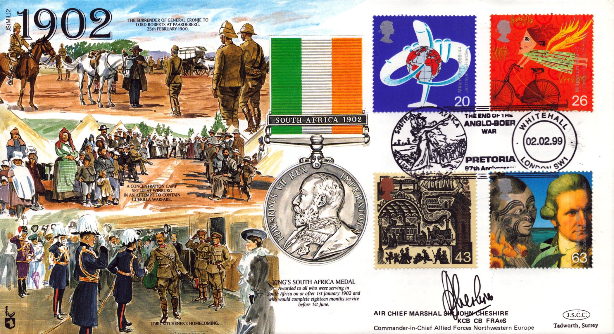 Air Chief Marshal Sir John Cheshire KCB CB FRAes signed Great War 1902 commemorative flown FDC (JS(