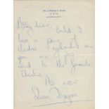 Dora Bryan - vintage undated ALS from her home address asking for a pair of theatre eyelashes