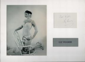Liz Fraser signed 16x12 inch mounted signature piece includes signed album page and stunning black