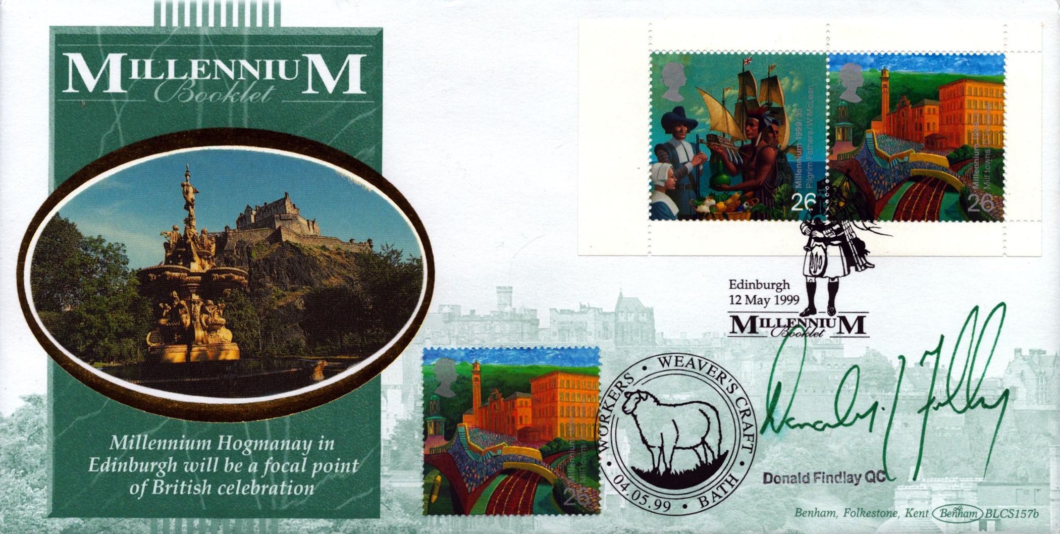 Donald Findlay QC signed Millennium FDC. 12/5/99 Edinburgh postmark. Good condition Est.