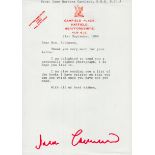 Dame Barbara Cartland signed letter dated September 1998. Good condition Est.