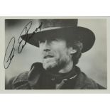 Clint Eastwood signed 7x5 inch black and white photo. Good Condition. All autographs come with a