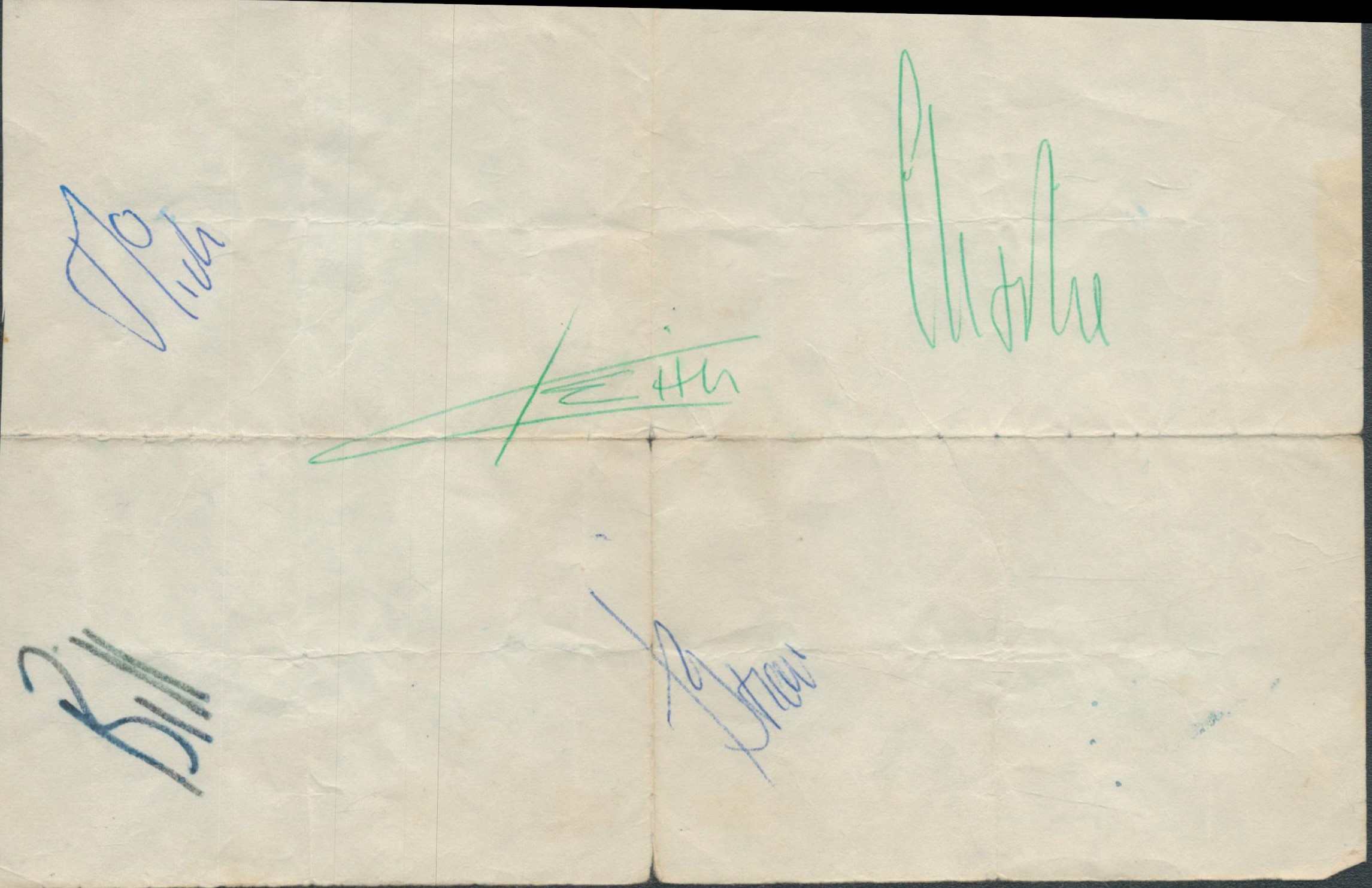 The Rolling Stones signatures, Mick Jagger, guitarist Keith Richards, multi-instrumentalist Brian
