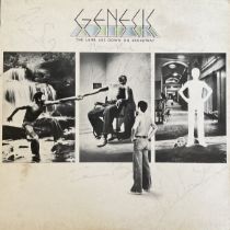 Phil Collins, Steve Hackett, Tony Banks, Peter Gabriel and Mike Rutherford multi signed 1974 Genesis