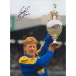 Autographed GORDON STRACHAN 16 x 12 Photo : Col, depicting Leeds United captain GORDON STRACHAN