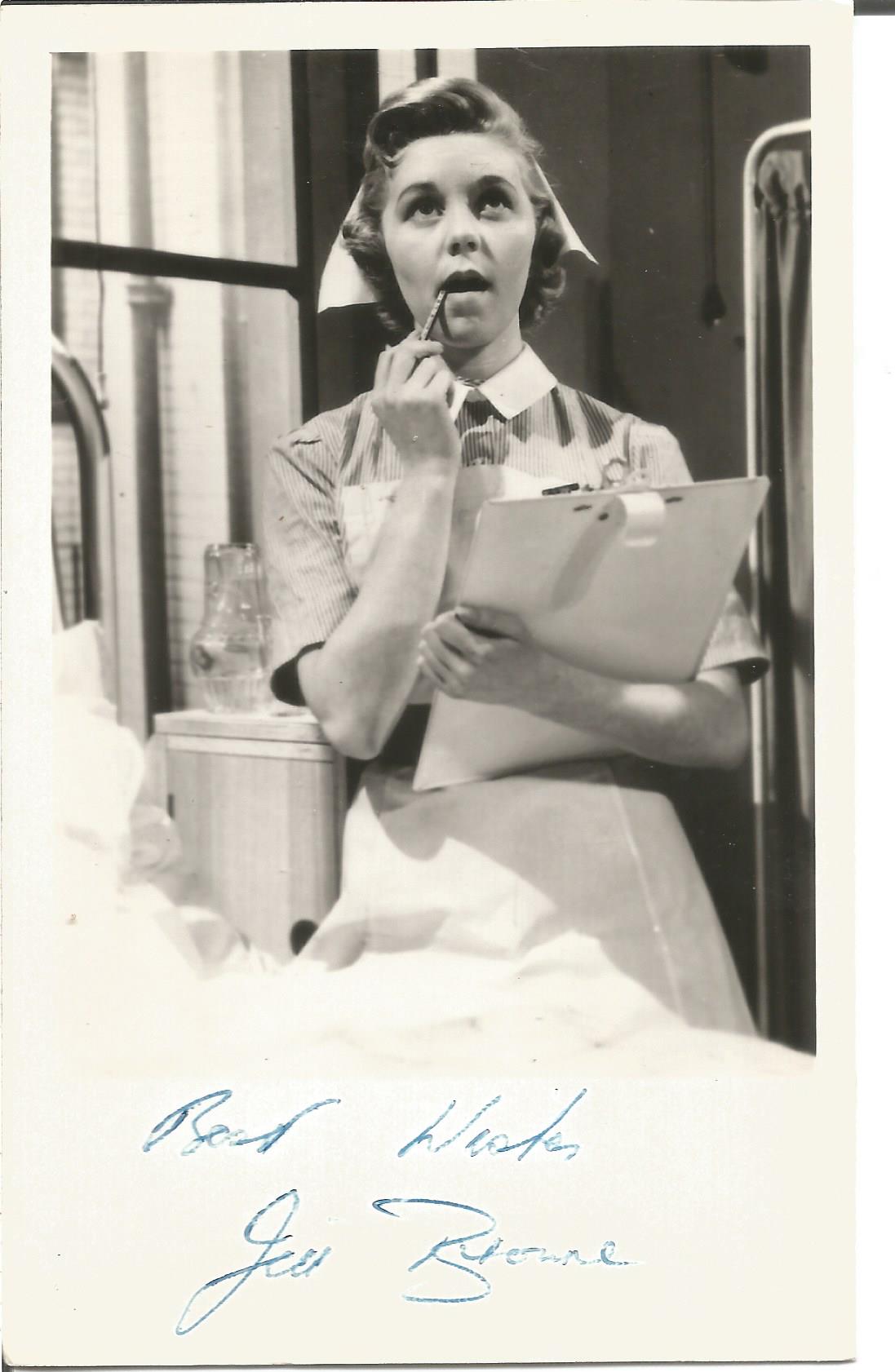 Jill Browne signed 6x4 inch Emergency Ward black and white photo. Good Condition. All autographs