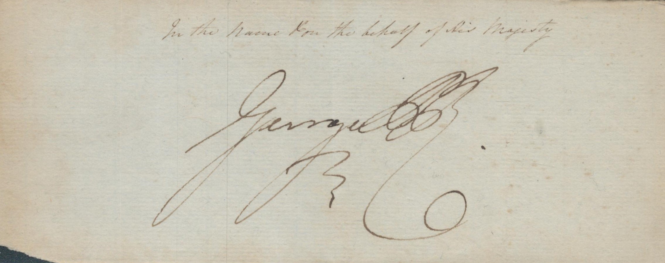 King George IV signed 8x3 inch paper. Date Unknown. Good Condition. All autographs come with a