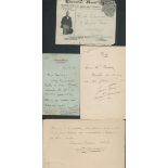 Albert Chevalier signed letters. Four ALS by Albert Onésime Britannicus Gwathveoyd Louis Chevalier);