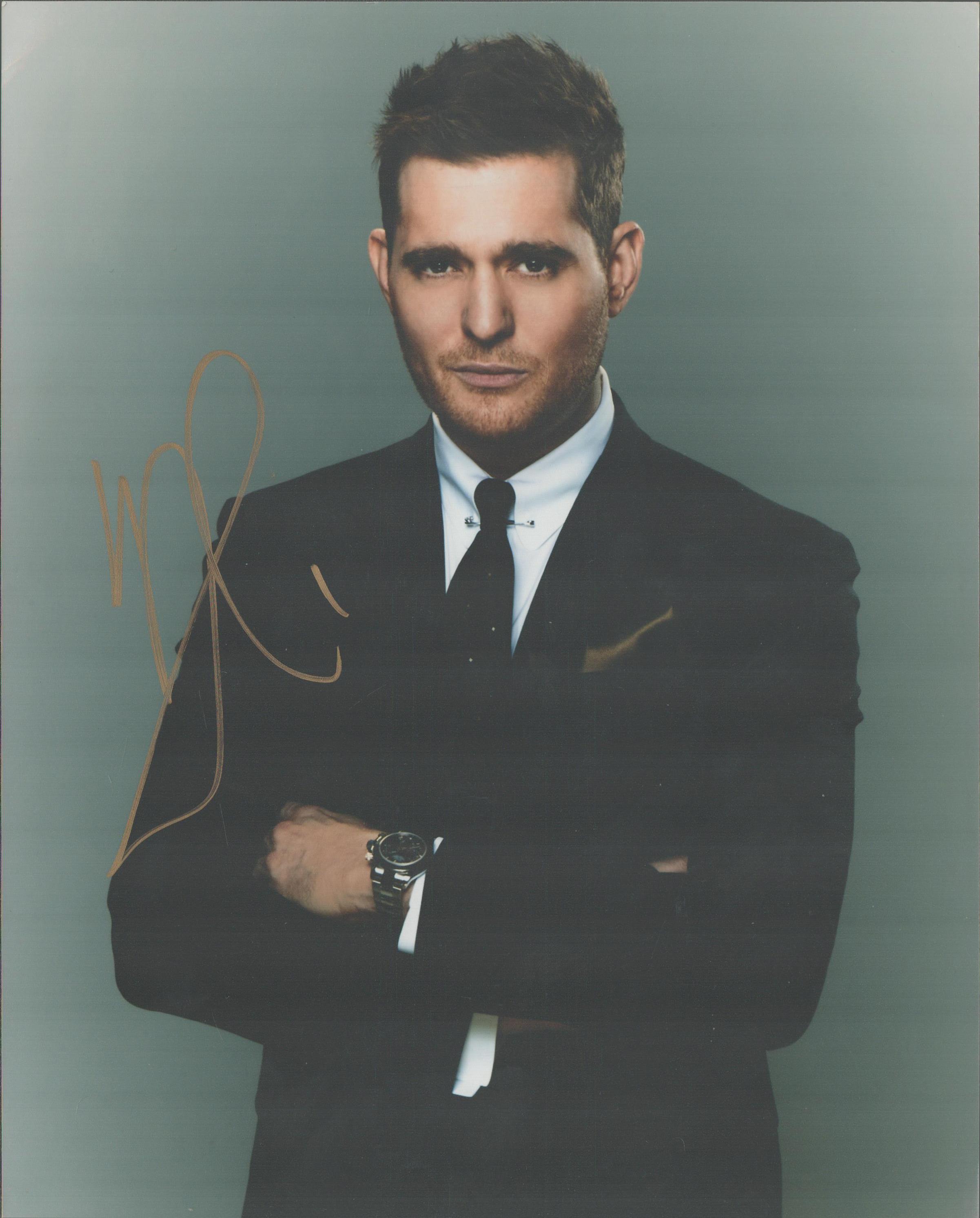 Michael Buble signed 10x8 inch colour photo. Good Condition. All autographs come with a