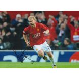 Autographed PAUL SCHOLES 16 x 12 Photo : Col, depicting Manchester United's PAUL SCHOLES running