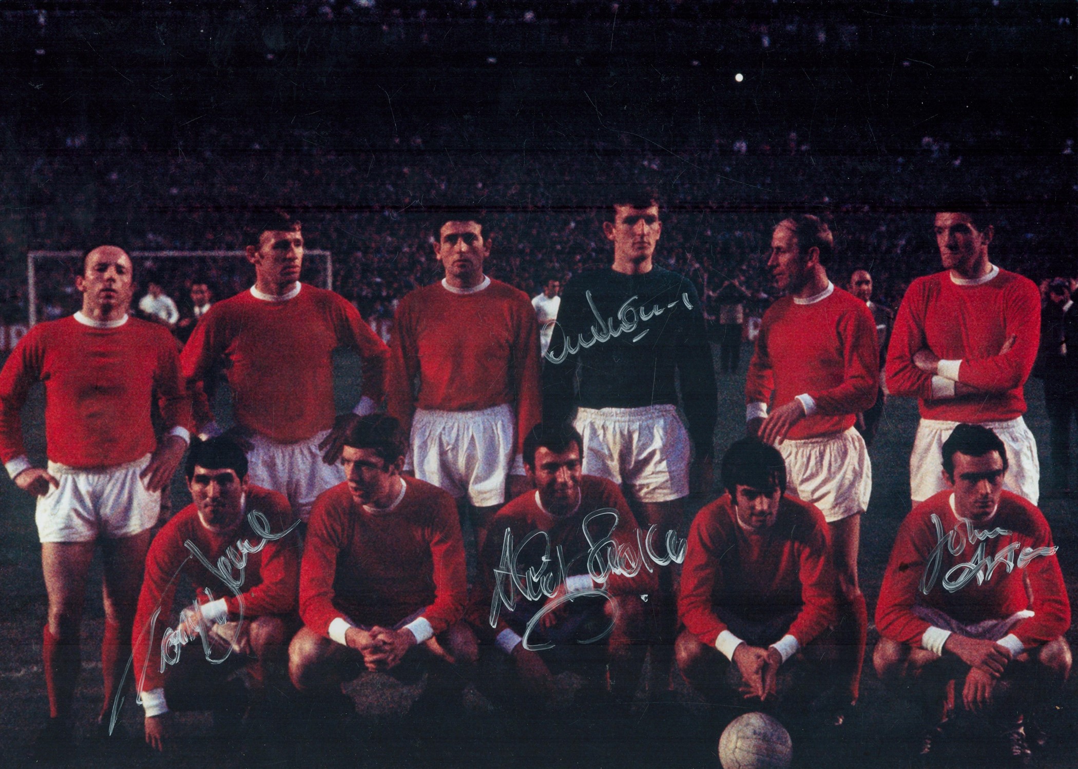 Football Manchester United 1968 European Cup multi signed 16x12 colour photo 4 fantastic