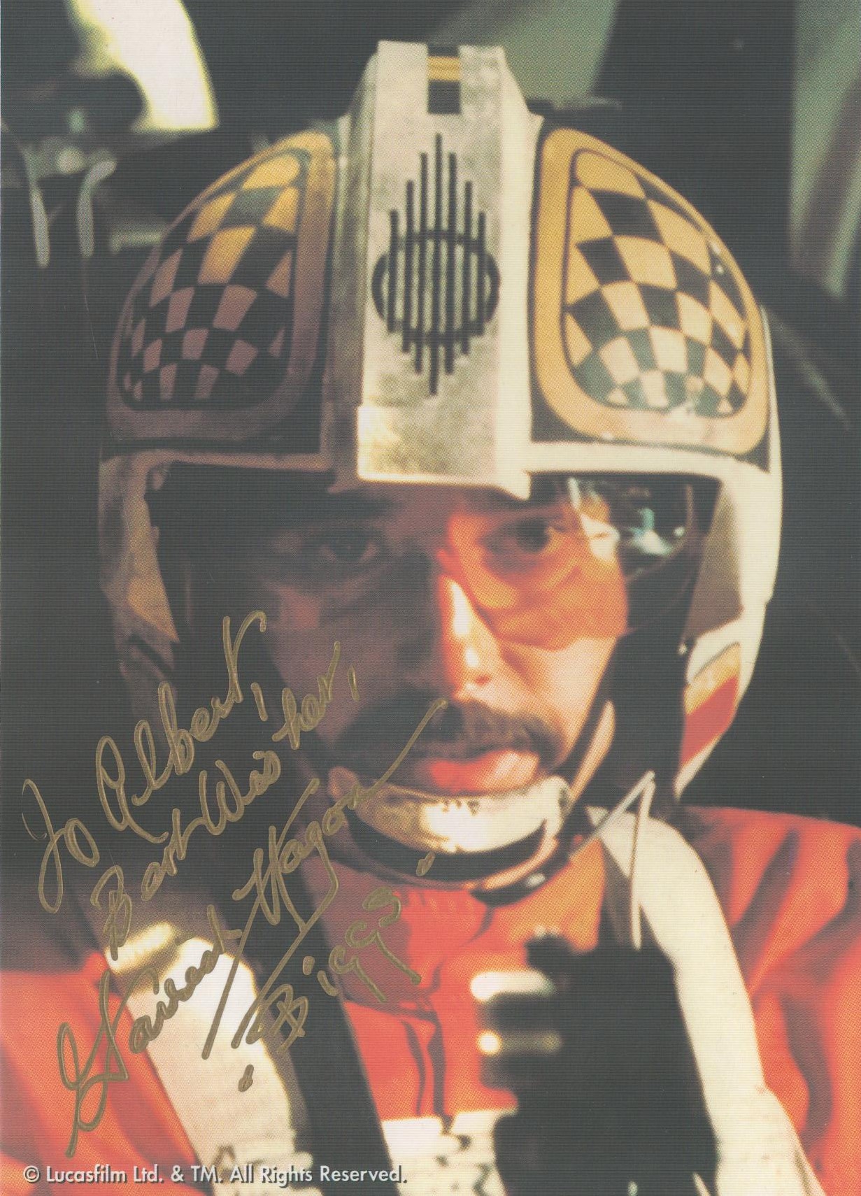 Garrick Hagon signed 6x4 inch Star Wars colour promo colour post card photo. Good Condition. All