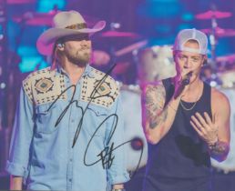 Florida Georgia Line signed 10x8 inch colour photo includes both members Tyler Hubbard and Brian