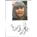 Dawn French signed 5x3 inch white card and 3x3 inch colour photo. Good Condition. All autographs