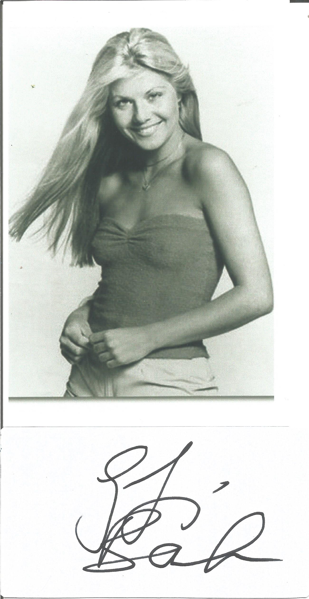 Glynis Barber signed 4x2 inch white card and 6x4 inch black and white photo. Good Condition. All