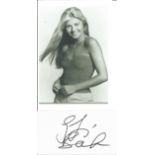 Glynis Barber signed 4x2 inch white card and 6x4 inch black and white photo. Good Condition. All