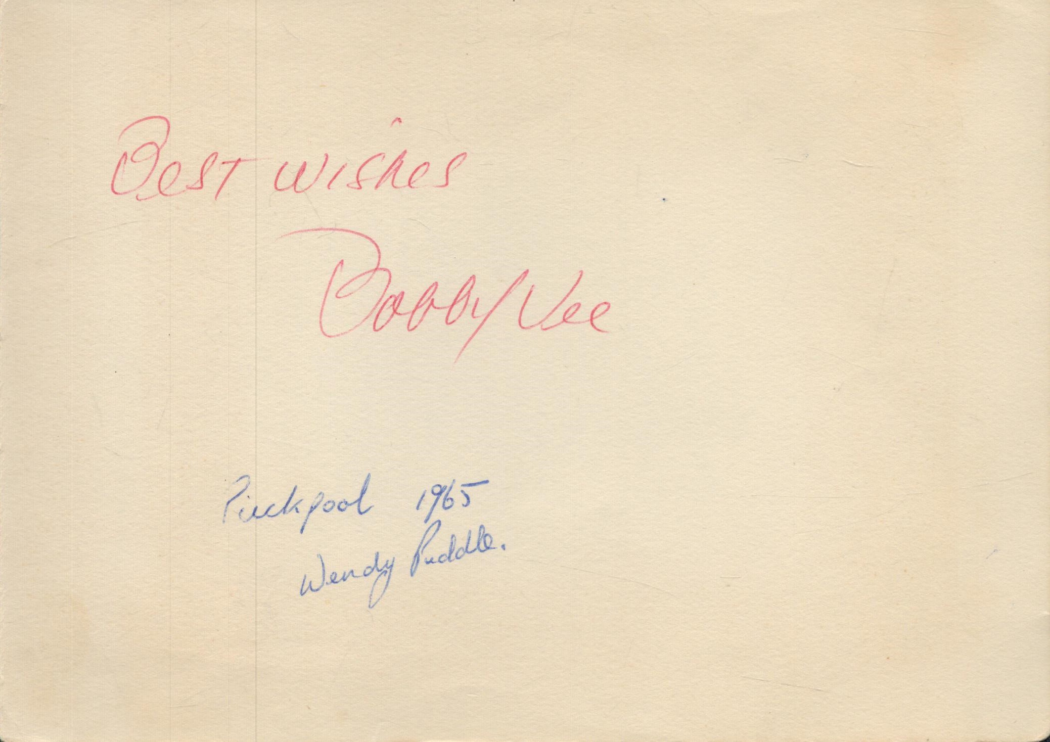 BOBBY VEE Singer signed vintage 1960s Album Page . Good Condition. All autographs come with a