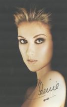 Celine Dion signed 8x6 inch approx. colour promo photo. Good Condition. All autographs come with a