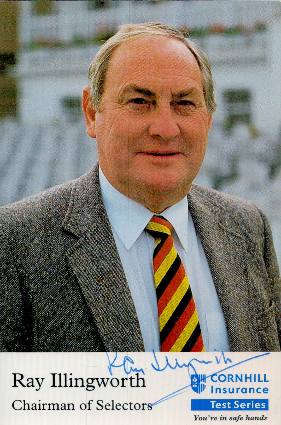 Cricket legends collection of 4 signed promo photos with names of Geoffrey Boycott, Fred Trueman, - Image 2 of 2