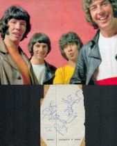 THE TREMELOES English Beat Group signed vintage Page by Chip Hawkes, Rick Westwood, Alan Blakely and