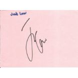 Jude Law signed 6x4 inch album page. Good Condition. All autographs come with a Certificate of