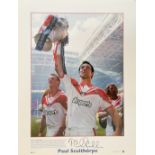 Paul Sculthorpe (St Helens Captain) Signed 16 x 12-inch Big Blueprint. Limited Edition 222/500. Good