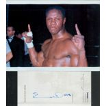 CHRIS EUBANK signed Gold person Compliments page with Boxing Photo . Good Condition. All