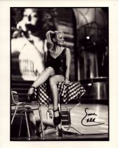 Emma Bunton signed 10x8 inch black and white magazine photo affixed to card. Good Condition. All