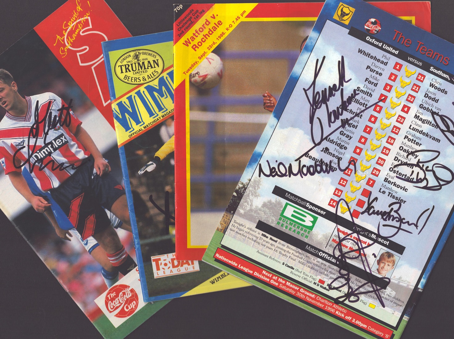 Footballers Collection of 4 signed Official Matchday Magazine/Programme. Signatures such as Matt