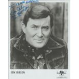 Don Gibson signed 10x8 inch black and white promo photo dedicated. Good Condition. All autographs