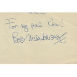 BOB MONKHOUSE British Entertainer 1928-2003 signed vintage 1965 Album Page. Good Condition. All