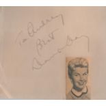 Doris Day signed 5x4 inch album page dedicated. Good Condition. All autographs come with a