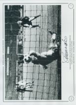 Autographed FRANCIS LEE 16 x 12 Limited Edition : B/W, depicting FRANCIS LEE scoring Manchester