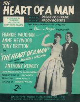 ANTHONY NEWLEY Actor Singer 1931-1999 signed vintage 'The Heart Of A Man' Sheet Music . Good