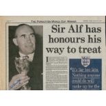 Alf and Victoria Ramsey signed newspaper clipping from 24/2/1998. Good Condition. All autographs